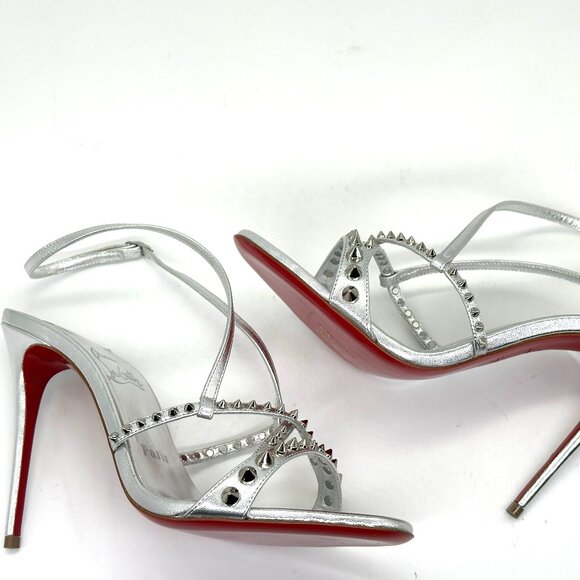 Christian Louboutin TATOOSHKA SPIKES 100 Strappy Sandals Heels Shoes - Picture 10 of 15